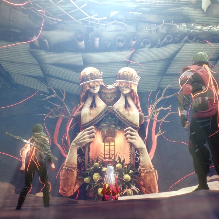 Scarlet Nexus boss battle.