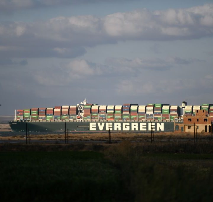 container ship stuck in Suez Canal