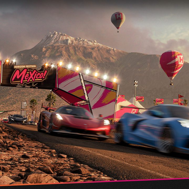 Forza cars race in Forza Horizon 5.