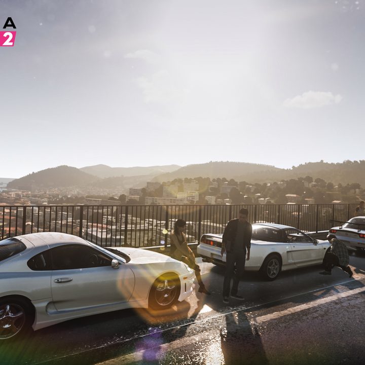 Forza cars overlooking Mexican landscape.