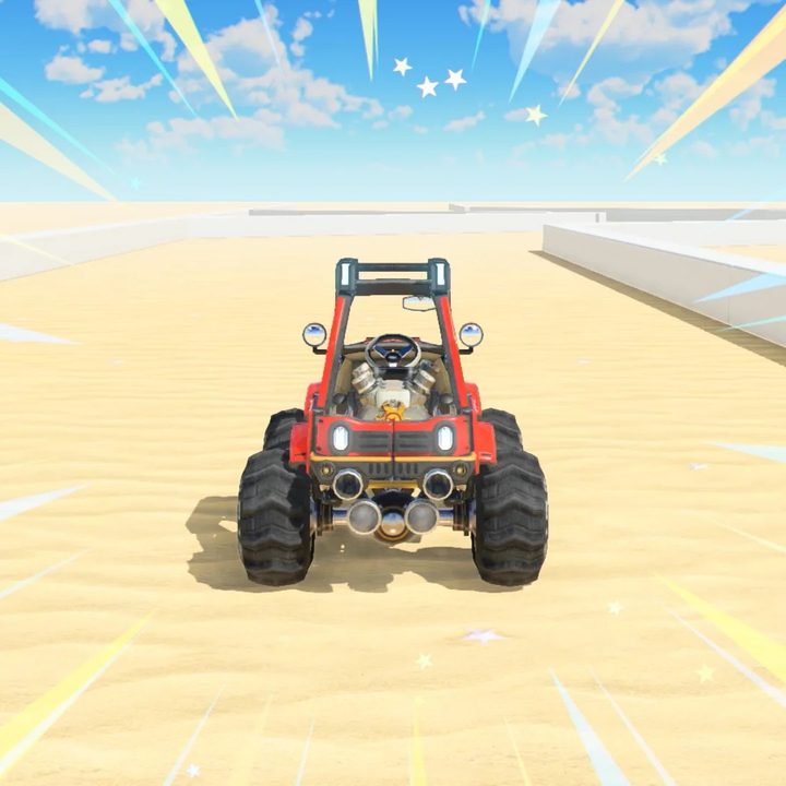 Image of a racing game in Game Builder Garage.