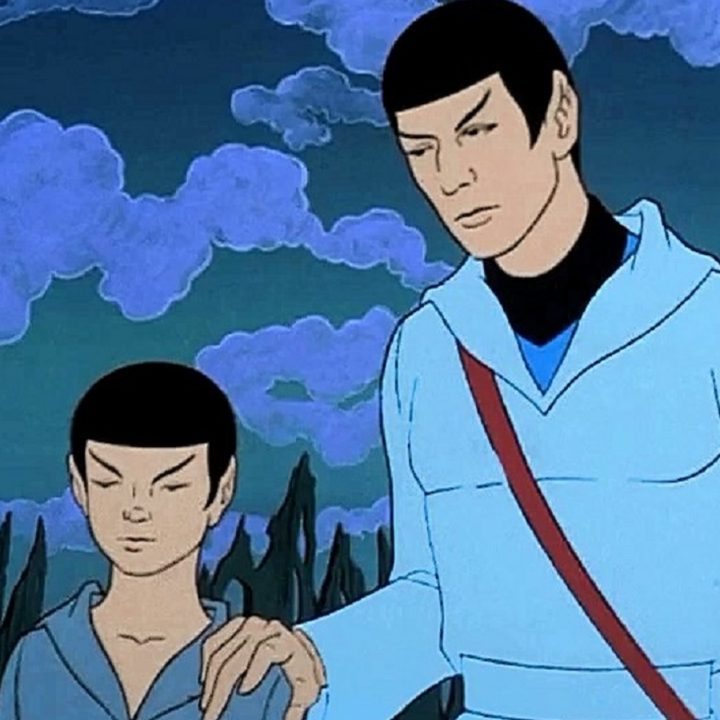 Spock and a young Vulcan in Star Trek: The Animated Series.
