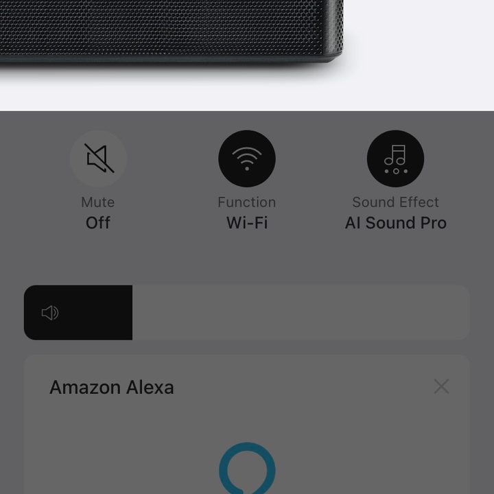 LG SP9YA Dolby Atmos soundbar app screenshot.