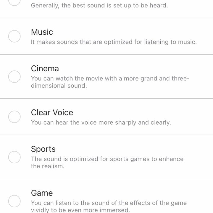 LG SP9YA Dolby Atmos soundbar app screenshot.