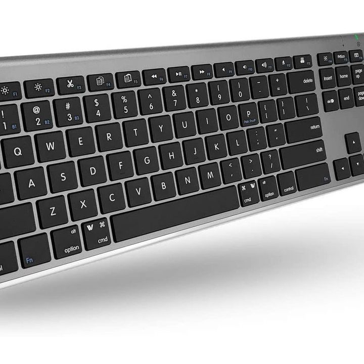 The Macally wireless keyboard for Mac on a white background.
