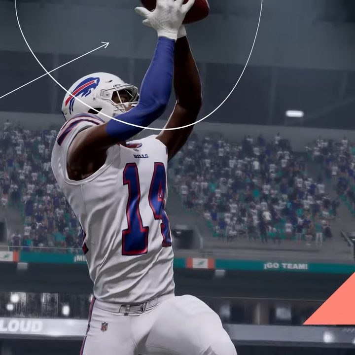 A Bills player catches a ball in Madden 22.