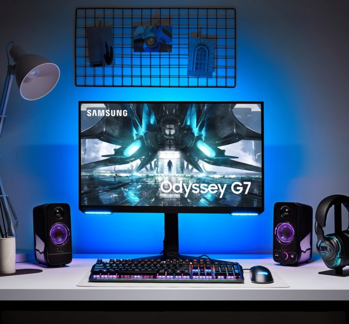 Samsung's new Odyssey G7 comes with a flat screen.