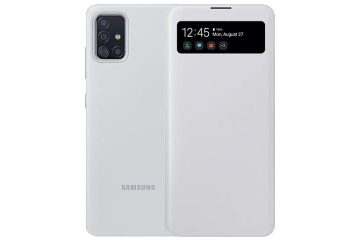 Official Samsung S View Cover in White for the Galaxy A71 5G.