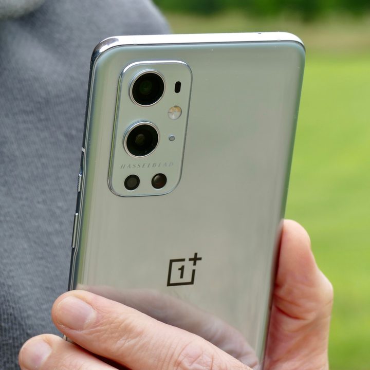 OnePlus 9 Pro's camera module in close up.