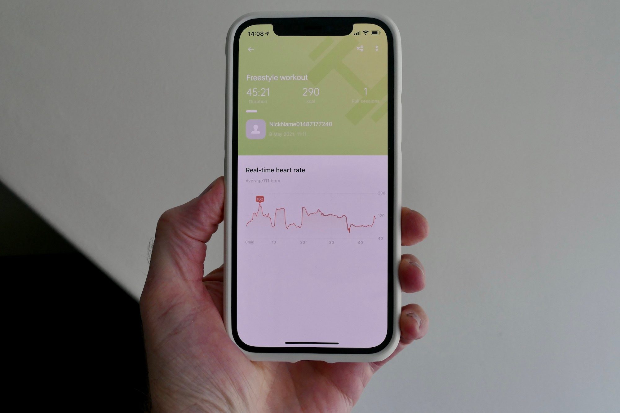 Oppo HeyTap app workout screen