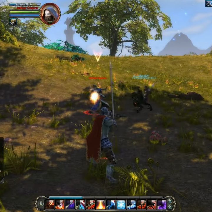 A knight fighting in the woods in Rift.