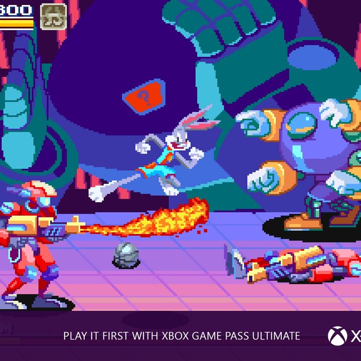 Bugs Bunny fights robots in Space Jam a New Legacy The Game.