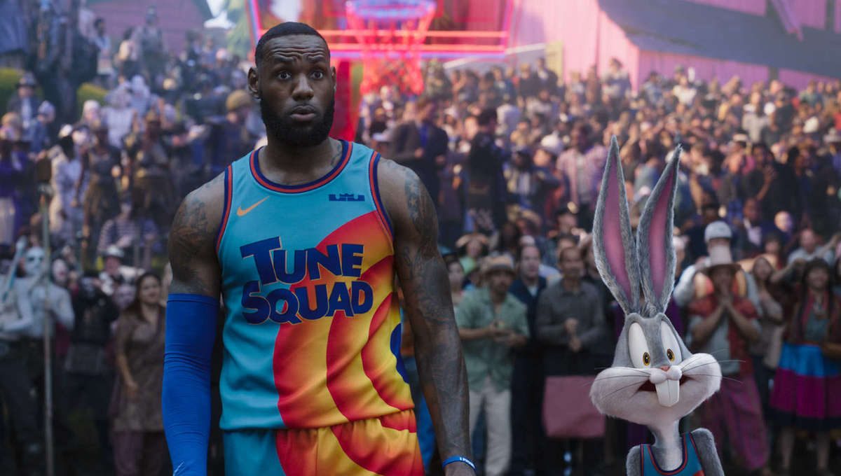 LeBron James and Bugs Bunny in Space Jam: A New Legacy.