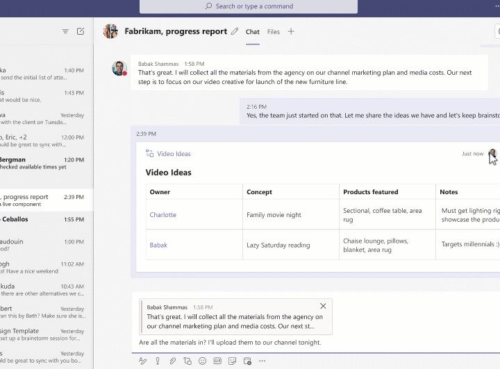 Microsoft Teams now allows replying to specific messages.