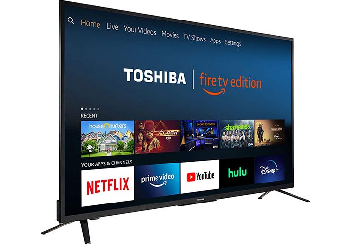 This Toshiba Fire TV comes equipped with Amazon Fire TV.