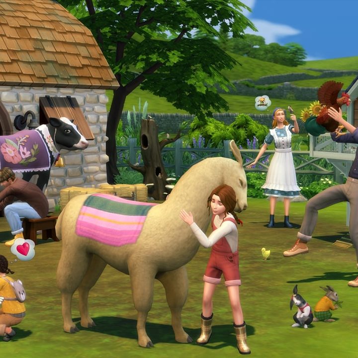 Sims befriend animals in The Sims 4: Cottage Living expansion.