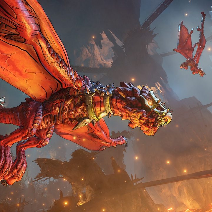 Fire Dragon flying in Tiny Tina's Wonderlands.