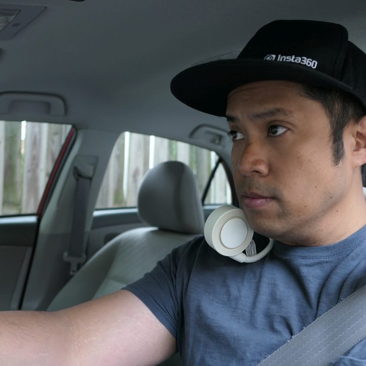 wearable fan while driving