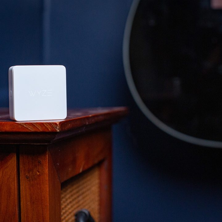 Wyze Climate Sensor placed on ledge.