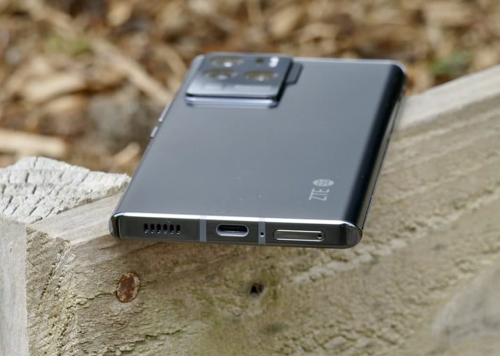 The charge port on the ZTE Axon 30 Ultra