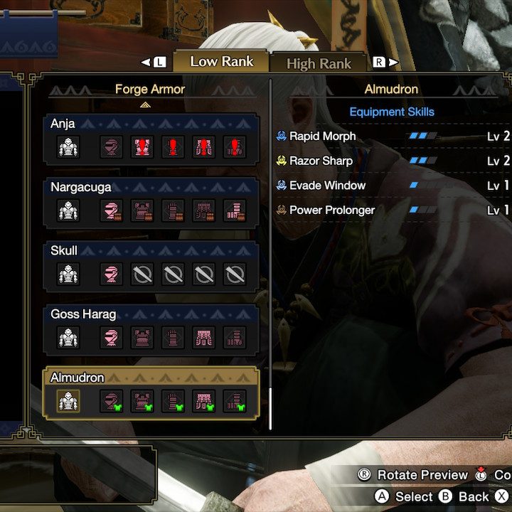 Almudron armor screen.