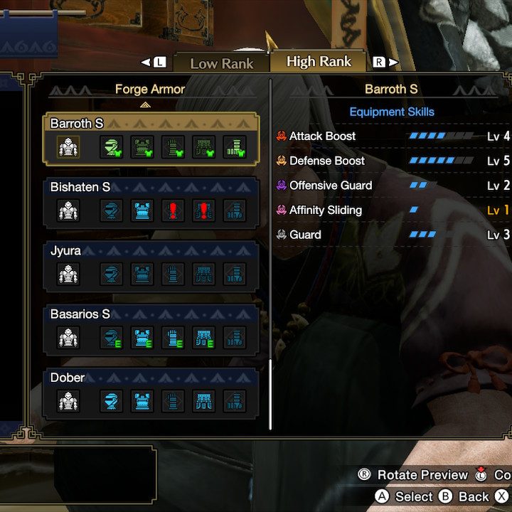 Barroth S armor screen.