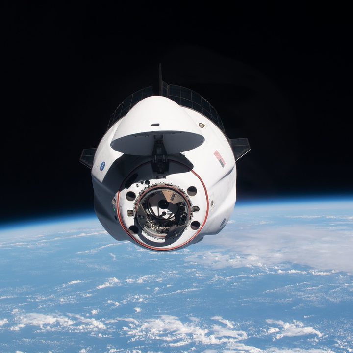 The SpaceX Crew Dragon Endeavour during its approach to the International Space Station.