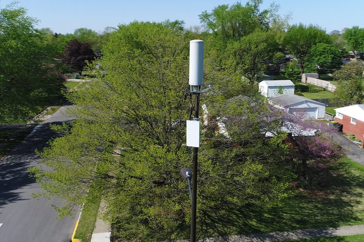 A Verizon cell tower in a suburb of Indianapolis