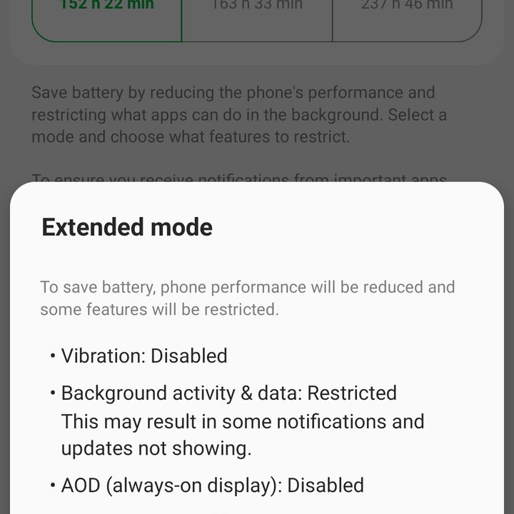 Android 10 battery settings.