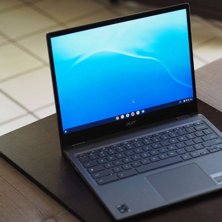 Showing the screen open on the Acer Chromebook Spin 713.