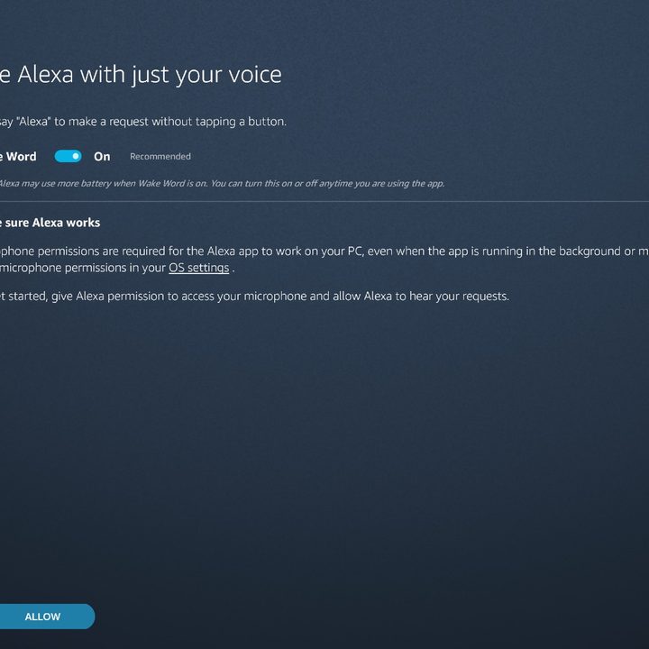 Changing Alexa settings for Wake Word.