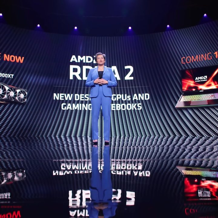 AMD CEO Lisa Su presenting at CES 2021.
