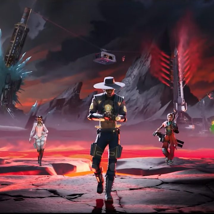 Seer, Bloodhound, and Rampart face off on World's Edge.