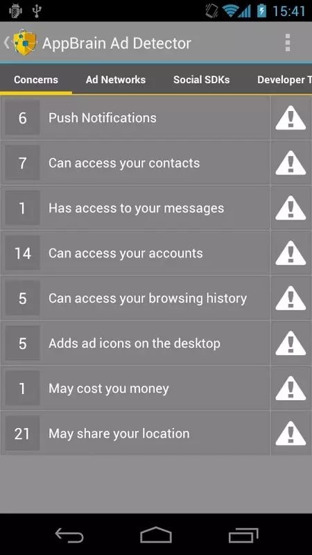AppBrain Ad Detector for Android.