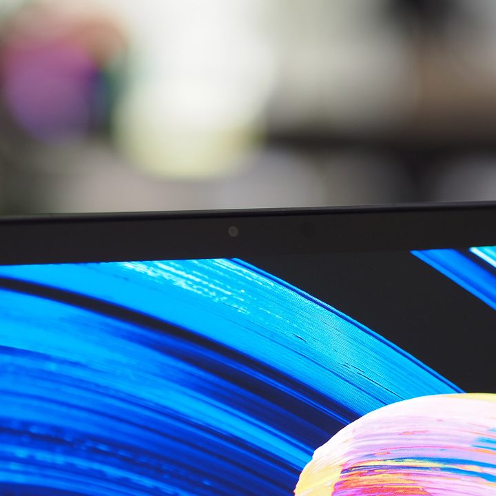 Close up on Asus ZenBook Pro Duo 15's webcam.