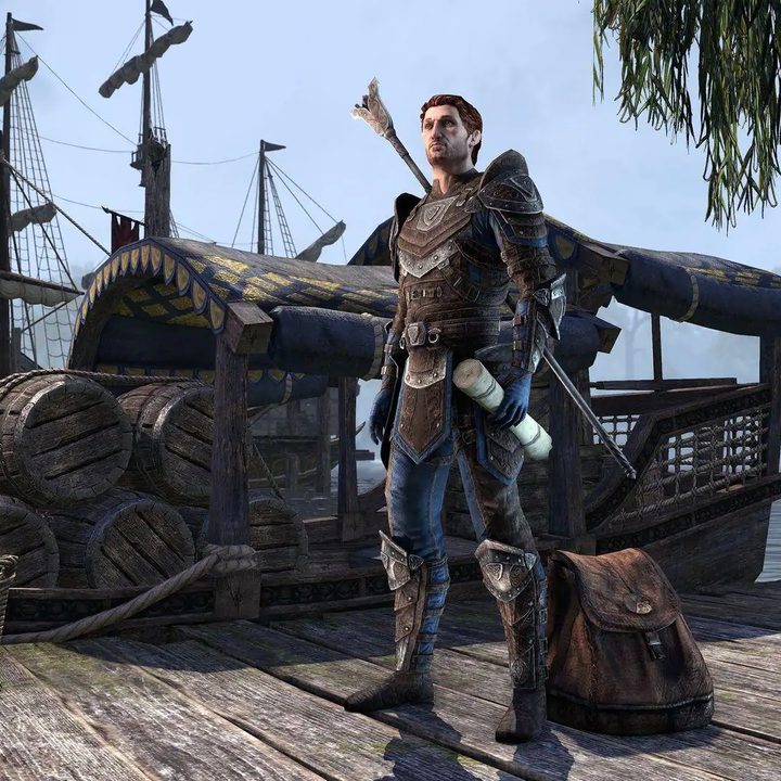 Bastian Hallix standing on a port near Leyawiin.