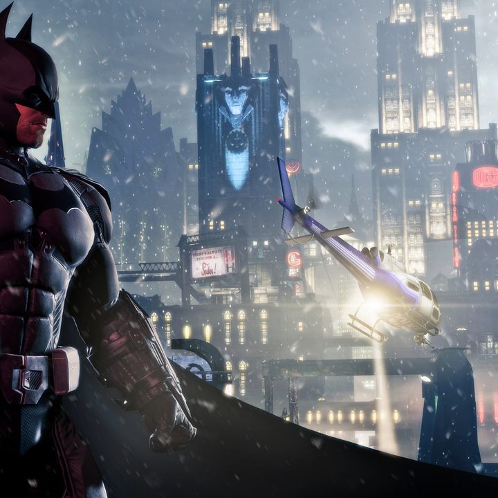 Batman on rooftop in Batman: Arkham Origins.