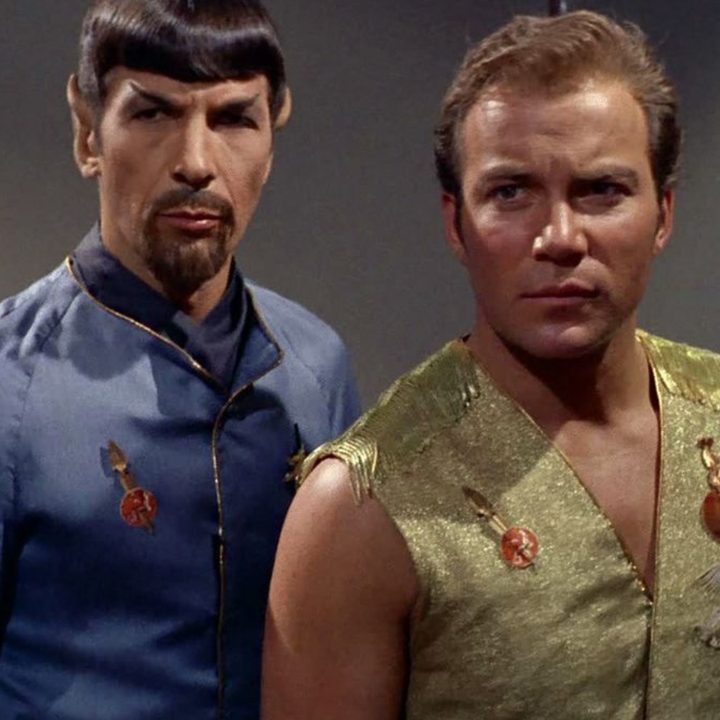 Spock and Captain Kirk in the Mirror Universe.