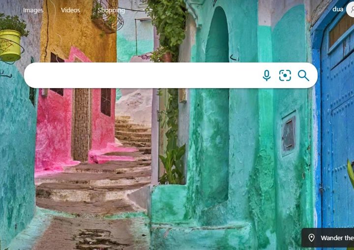 Home page of Bing.