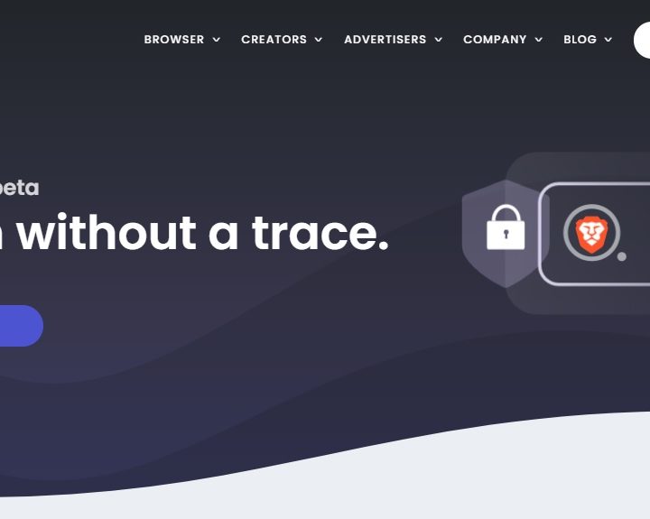Home page of Brave.