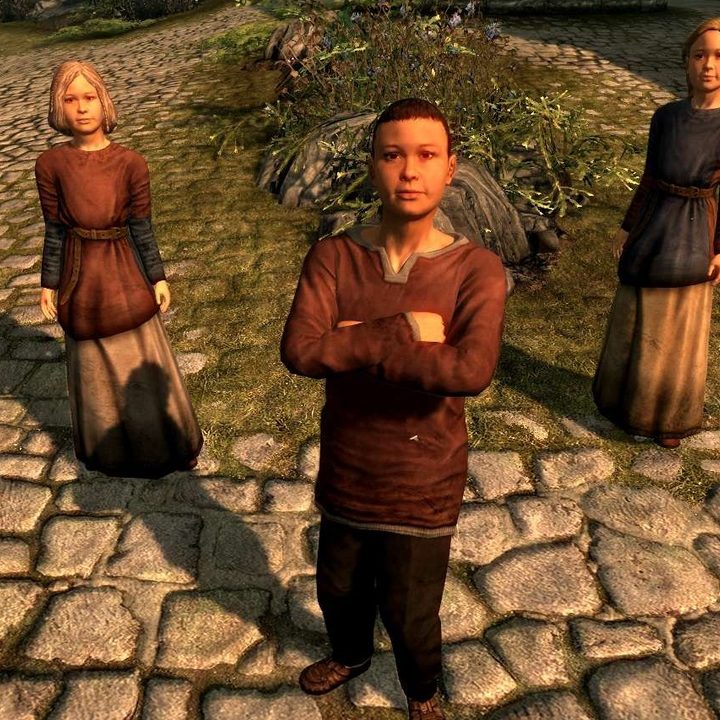 Three children from the Elder Scrolls Skyrim