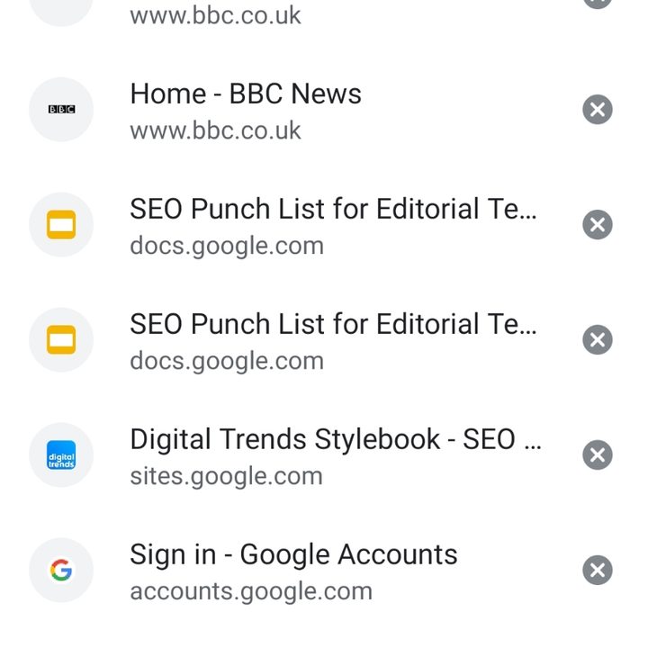 Clear browsing data on Android.