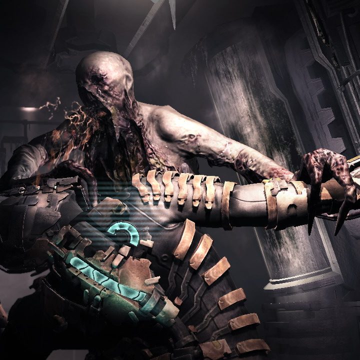 Isaac Clarke battling a Necromorph in Dead Space 2.