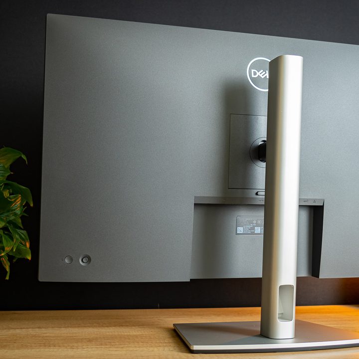 Backside view of the Dell 32 4K USB-C Hub monitor.