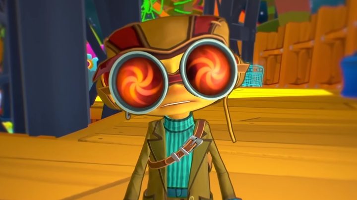 Raz staring into the camera in Psychonauts 2.