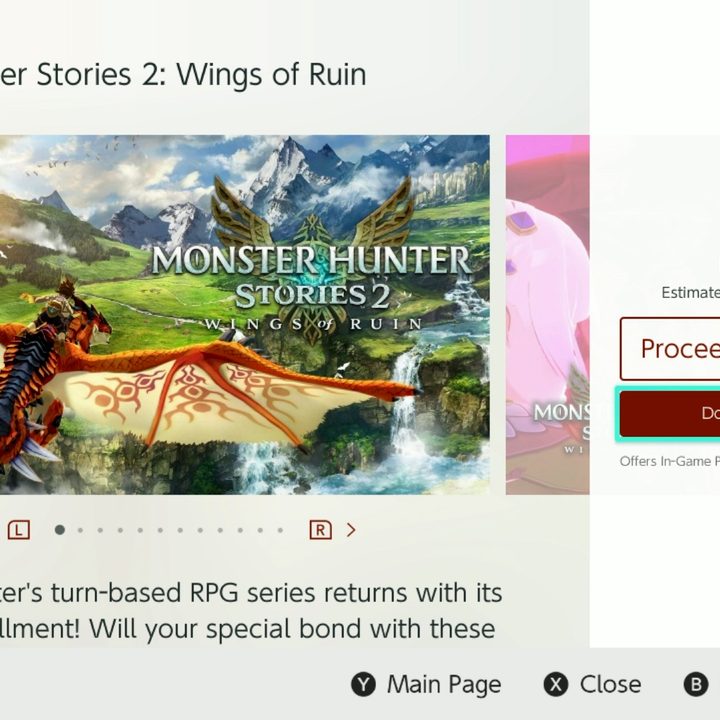 The Nintendo eShop page for the Monster Hunter Stories 2 demo.
