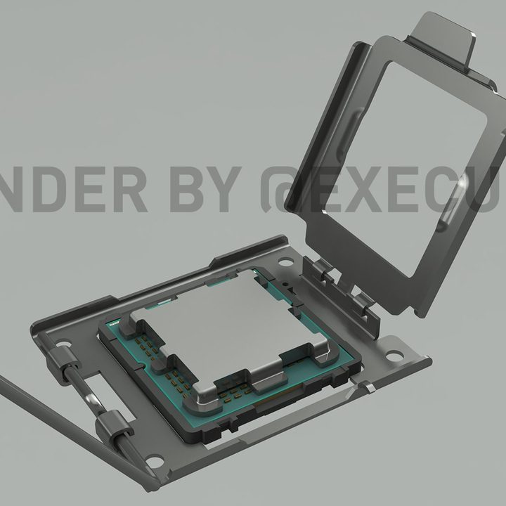 Render of an AMD Zen 4 processor.
