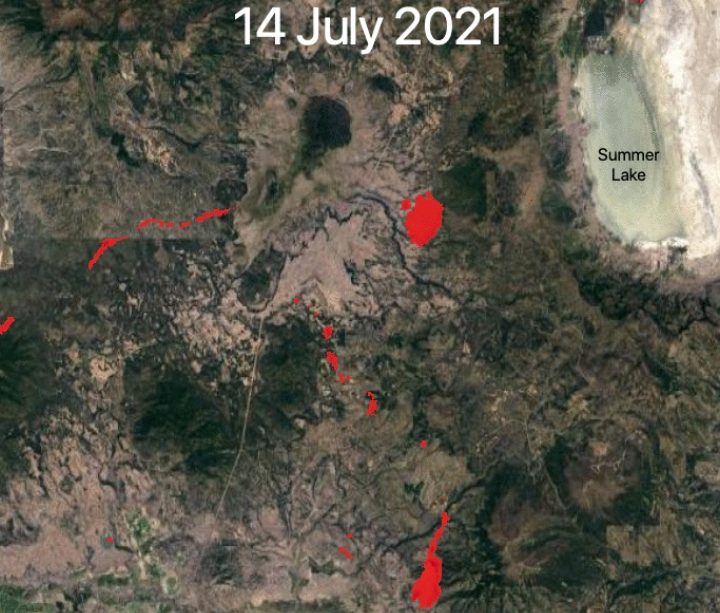 Wildfire data provided by ECOSTRESS aboard the space station.