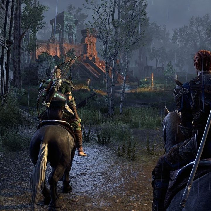 ESO Companion traveling with main character.