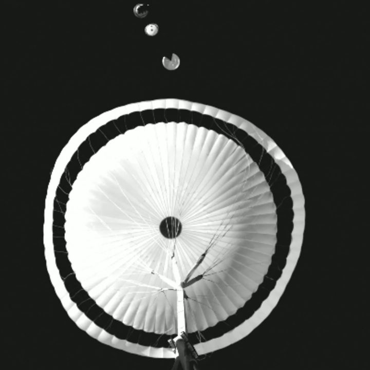 The ExoMars parachute is deployed during high-altitude drop tests.